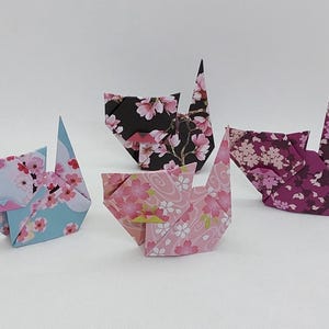 4 Gatti / fantasia Fiori di ciliegio / origami / segnaposto / decorazione / idea regalo