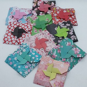 10 buste quadrate/origami/ fantasie fiori di ciliegio /envelope/ biglietti / regalo