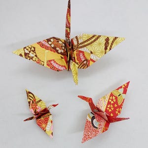 3 gru carta Yuzen/origami/ fantasia giapponese /Decorazione / Idea regalo