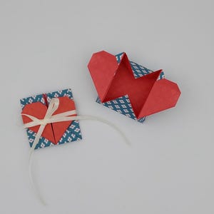 2 buste cuore /quadrate/ con nastro di garza/Idea regalo / San Valentino