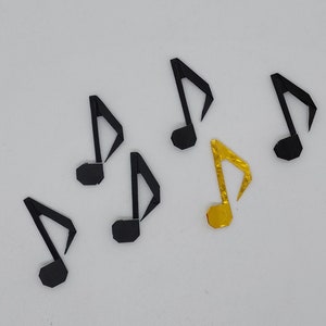 6 note musicali/ origami / nero e oro / decorazione / Idea regalo / NO colla
