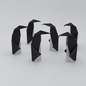6 Pinguini (6,5 cm) / origami /bianco e nero/decorazione / idea regalo