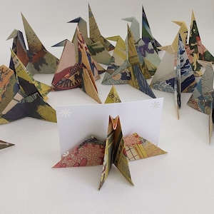 12 gru segnaposto / fantasia stampe Hokusai / origami/ biglietto non incluso
