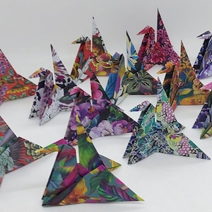 12 gru segnaposto / fantasia floreale / origami/ biglietto non incluso