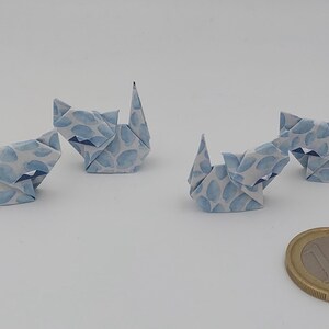 4 gatti (2,5 cm)/ miniature/origami / fantasia shibori/ creazioni artistiche /  decorazione / idea regalo