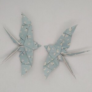 2 Rondini origami /fantasia con fiori e libellule/ decorazione / idea regalo