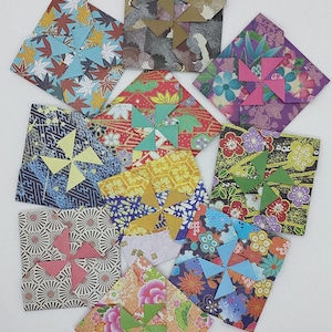 10 sobres cuadrados / origami / patrones japoneses / sobre / tarjetas / regalo