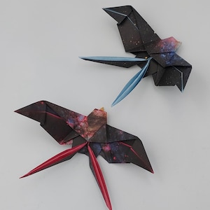 2 Rondini origami /fantasia Via Lattea / Universo /decorazione / idea regalo