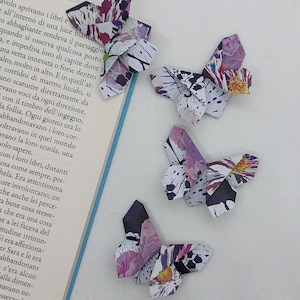 4 farfalle segnalibro/ (4 cm) / origami / più fantasie disponibili / idea regalo