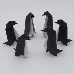 6 Pinguini (5,5 cm) / origami /bianco e nero/decorazione / idea regalo