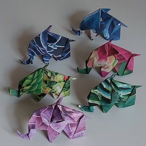 6 elefanti origami/ fantasia Piante grasse /idea regalo/decorazione