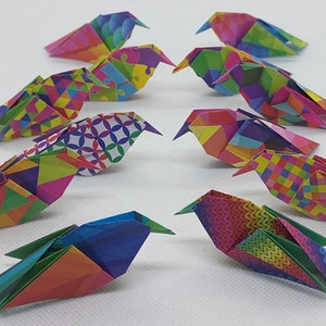 12 uccellini / fantasia arcobaleno/origami/decorazione / idea regalo / compleanno