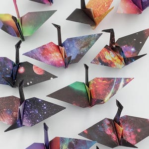 12 gru fantasia Via Lattea/Universo/origami/ Decorazione / Idea regalo