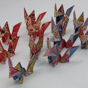 12 volpi (5 cm) / fantasia kimono flowers/ origami / decorazione / idea regalo / compleanno