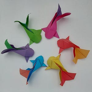 6 Carpe Koi (12 cm) /koi fish/colori vivaci/origami /decorazione /idea regalo
