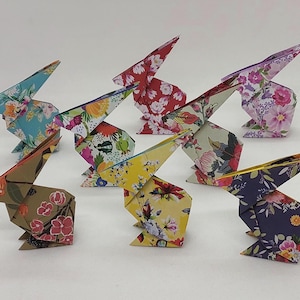 8 conigli/ origami/ fantasia floreale / decorazione / idea regalo /segnaposto