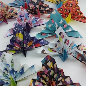 12 Pavoni origami /fantasie Japanese dolls  /Segnaposto/ Decorazione / Idea regalo