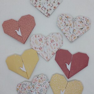 8 cuori con gru / origami / decorazione / Idea regalo / segnaposto /carta acid free / NO colla