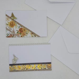2 gedecoreerde kaarten / origami en washi tape Vintage stijl / met envelop / wenskaart / kaart