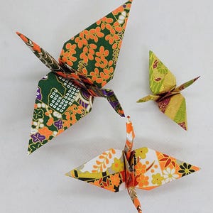 3 gru carta Yuzen/origami/ fantasia giapponese /Decorazione / Idea regalo