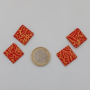 4 buste menko (2,5 cm)/ miniature/origami / carta yuzen/ colore rosso / creazioni artistiche /  decorazione / idea regalo