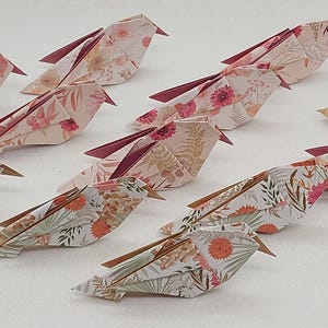 12 uccellini origami / fantasia floreale/ decorazione / idea regalo / compleanno