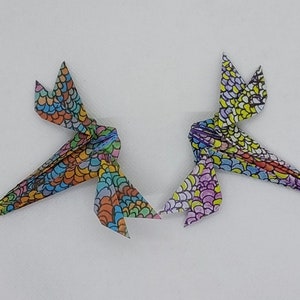 2 Libellule origami / fantasie "modern art"/ multicolore / decorazione / idea regalo