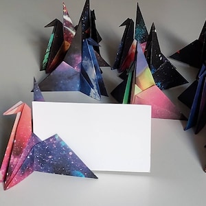 12 gru segnaposto/fantasia Via Lattea universo/ origami / biglietto non incluso