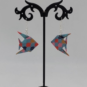 Orecchini origami con pesci / fantasia con scaglie/  idea regalo