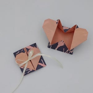 2 buste cuore /fantasia con giraffe/ con nastro di garza/Idea regalo / San Valentino