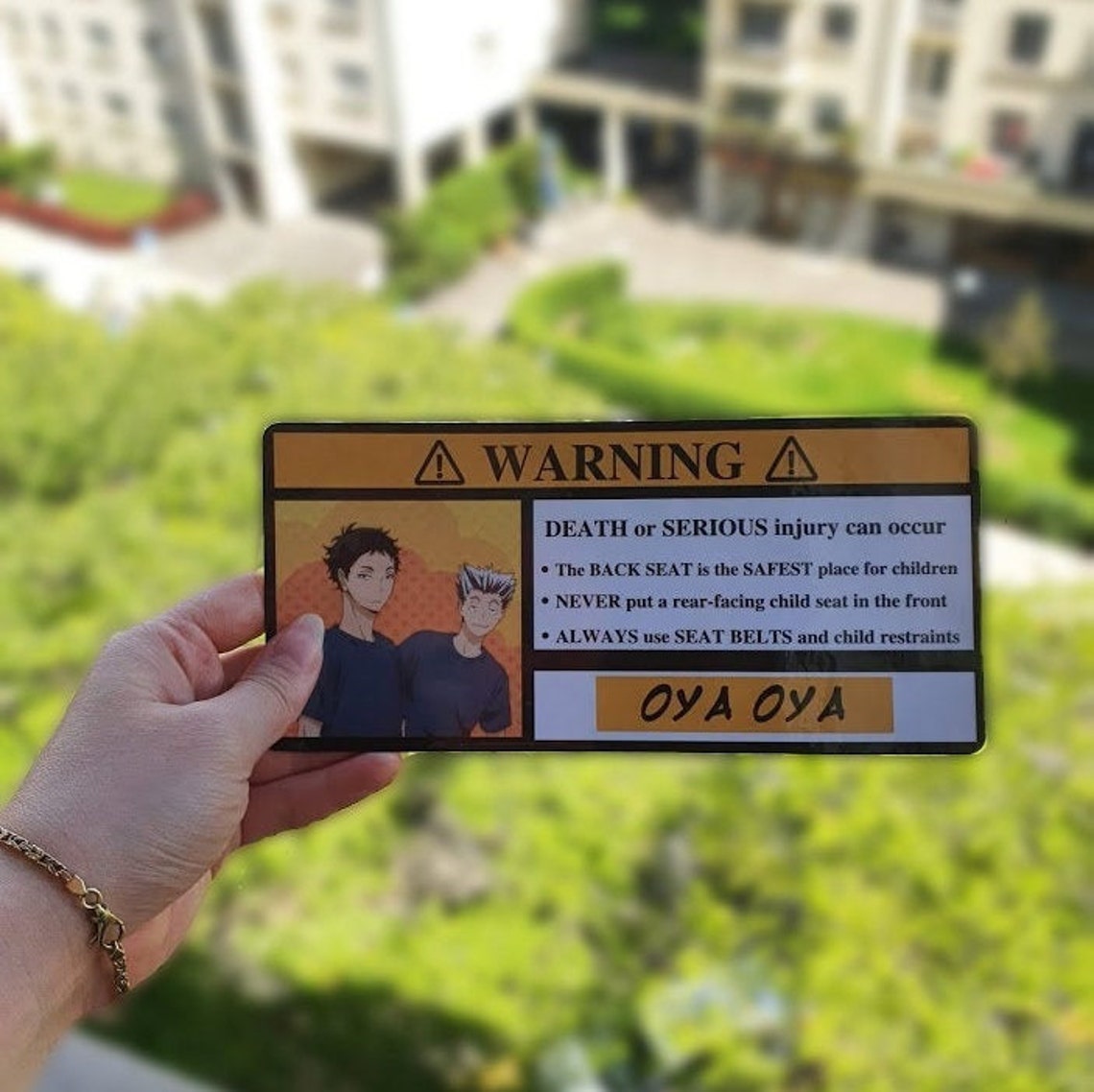 Anime Warning Sticker Car Visor Waterproof Laminated Car Etsy