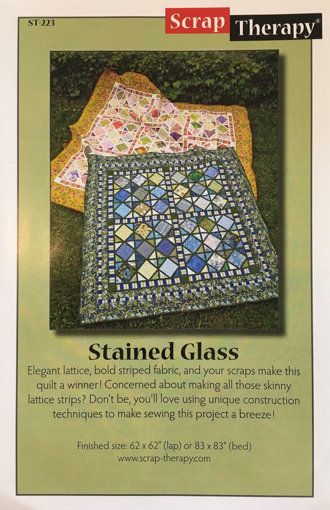 Stained Glass Quilt Pattern by Scrap Therapy Etsy
