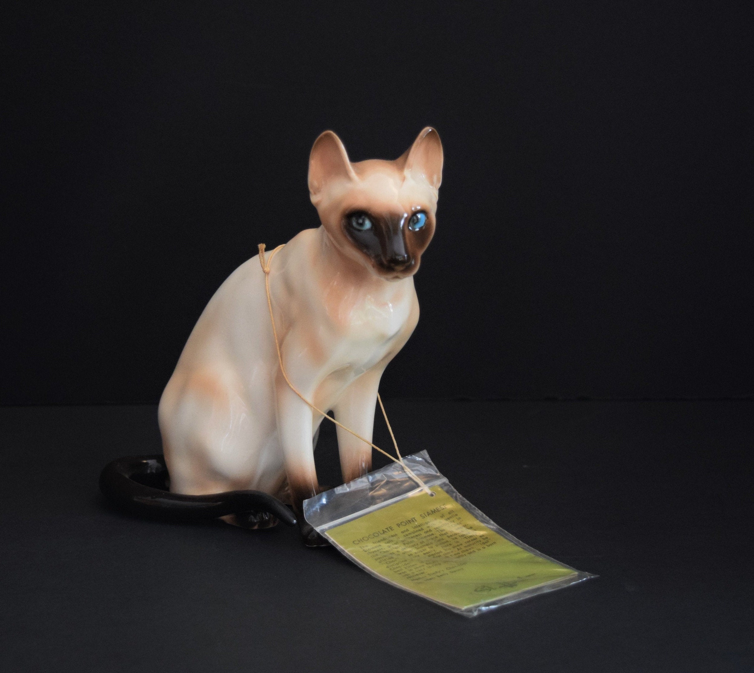 Vintage 6 Chocolate Point Siamese Cat Figurine With Original Etsy Ireland