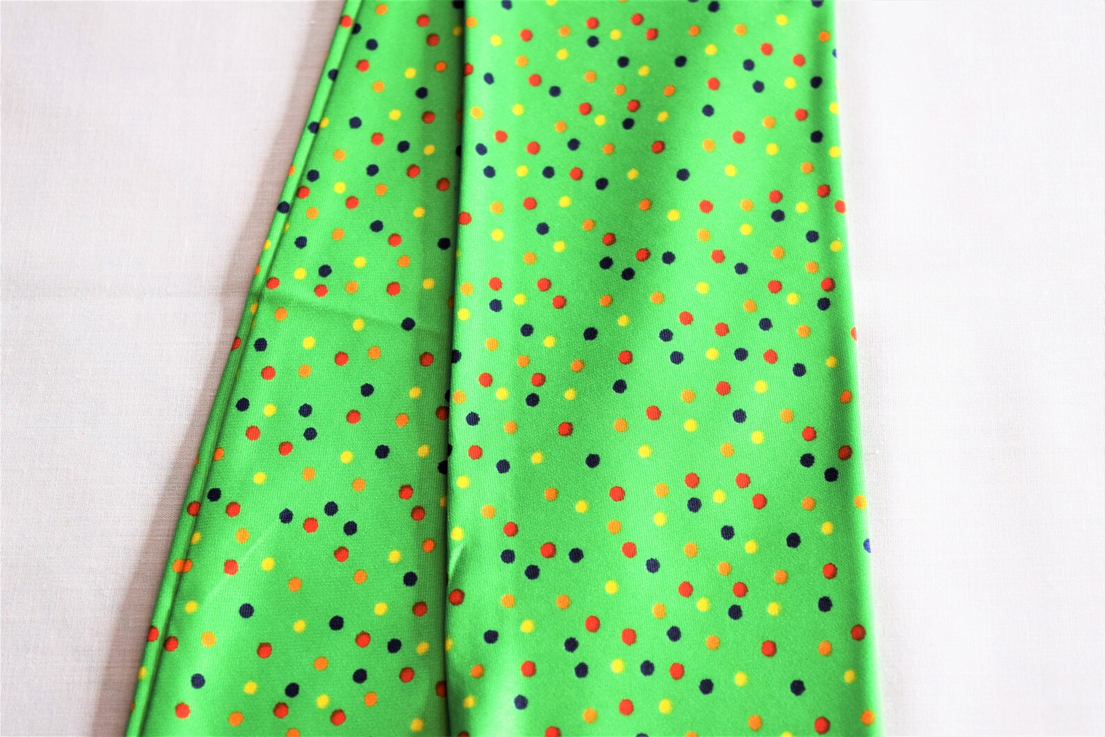 Vintage Green Dot Scarf/hair Neck Scarf/ Bun Scarf/ Braid Scarf/ Hair ...