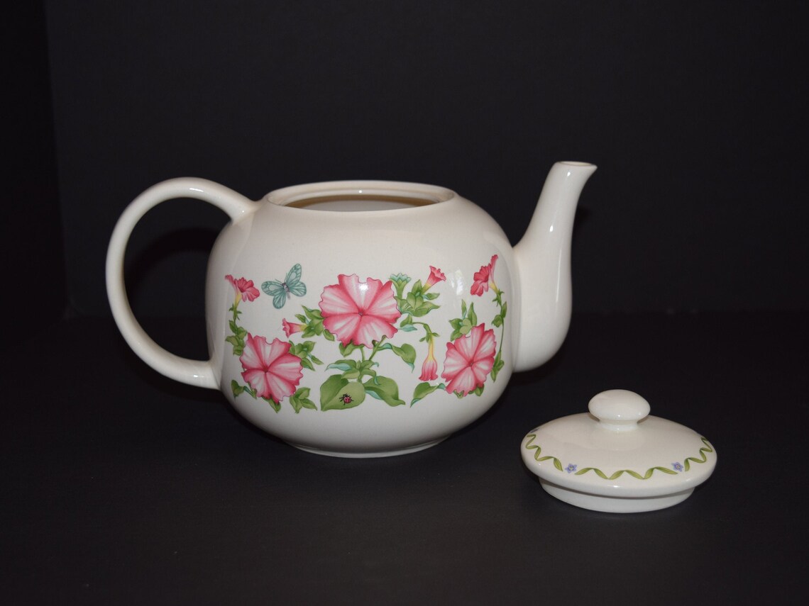 AMC Pottery Windemere Garden Tea Pot/ Morning Glories Etsy