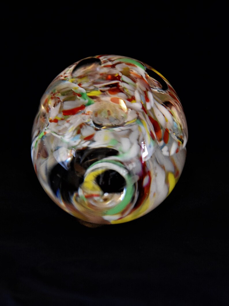 Glass Paperweight Egg Shape Art Glass Multicolored Etsy