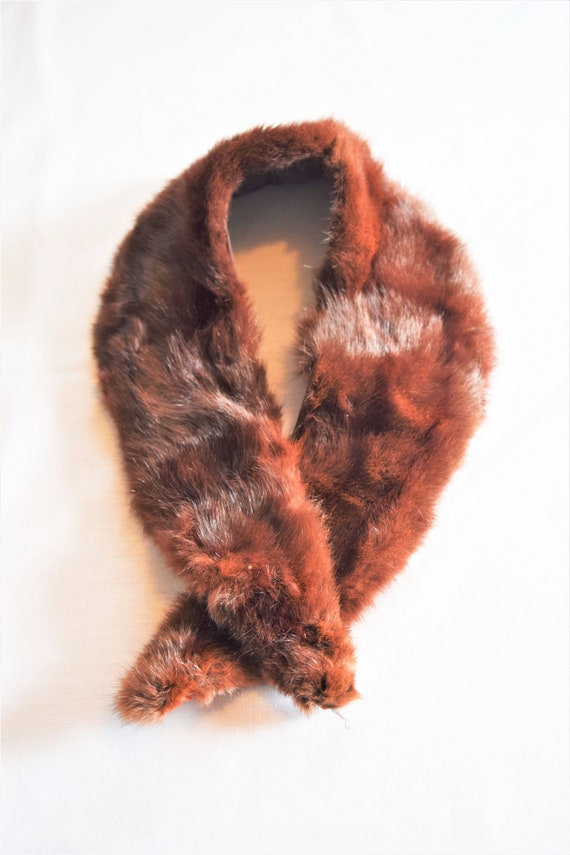 Faux Fur Collar/ Brown Fake Fur Collar/ Vintage C… - image 1