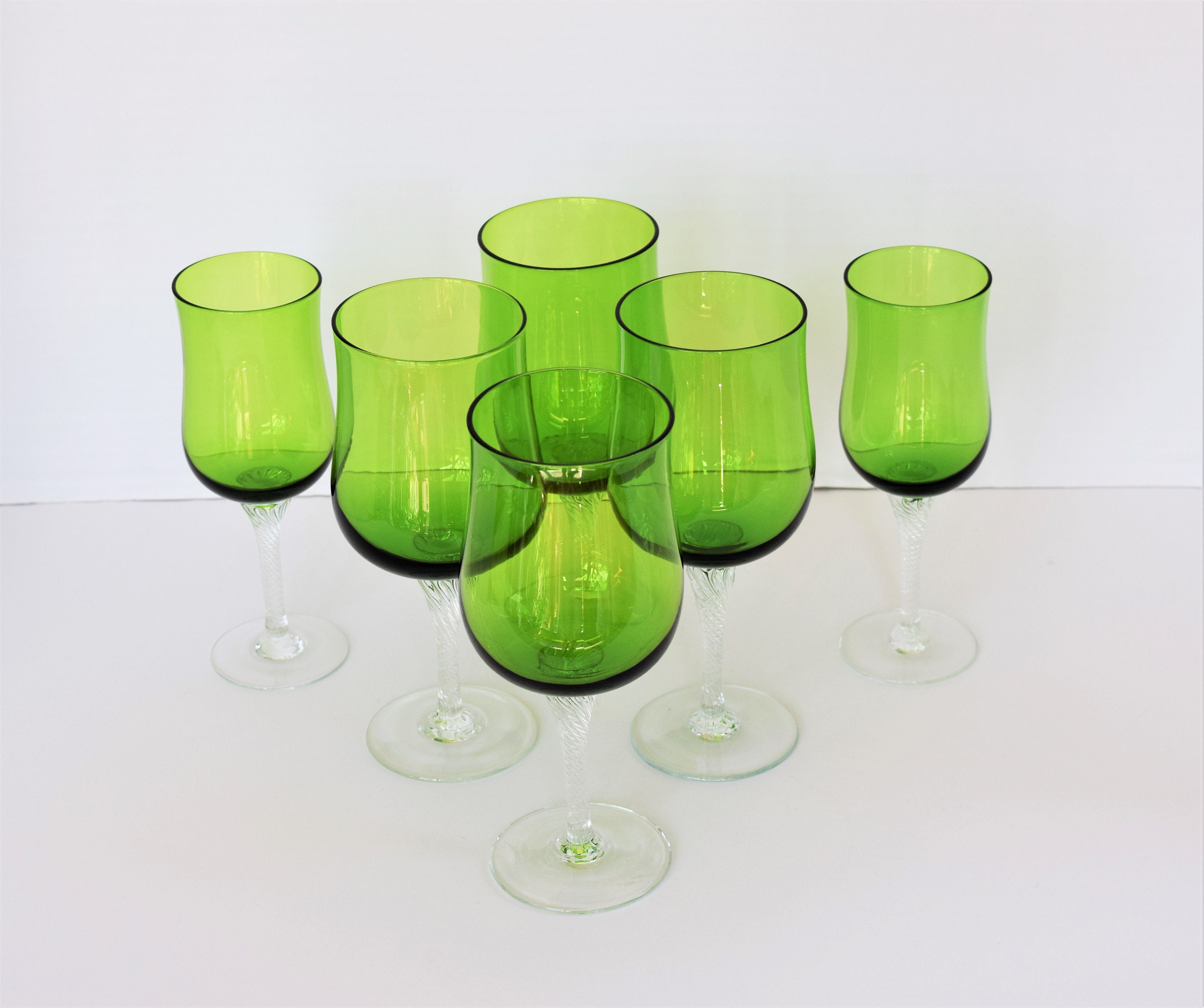 Lime Green Wine Glasses & Cordials St. Patrick's Decor/ Etsy
