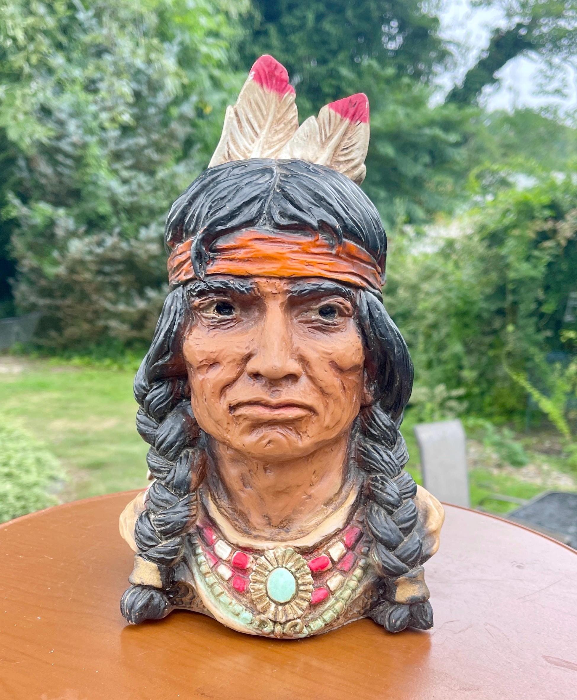 アンティーク雑貨 Indian Chief Chalkware Bookend アンティーク雑貨 Indian Chief Chalkware Bookend Vintage