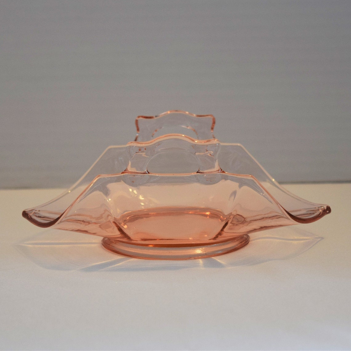 Pink Depression Glass Dish Double Handled/ Heisey Glass Etsy