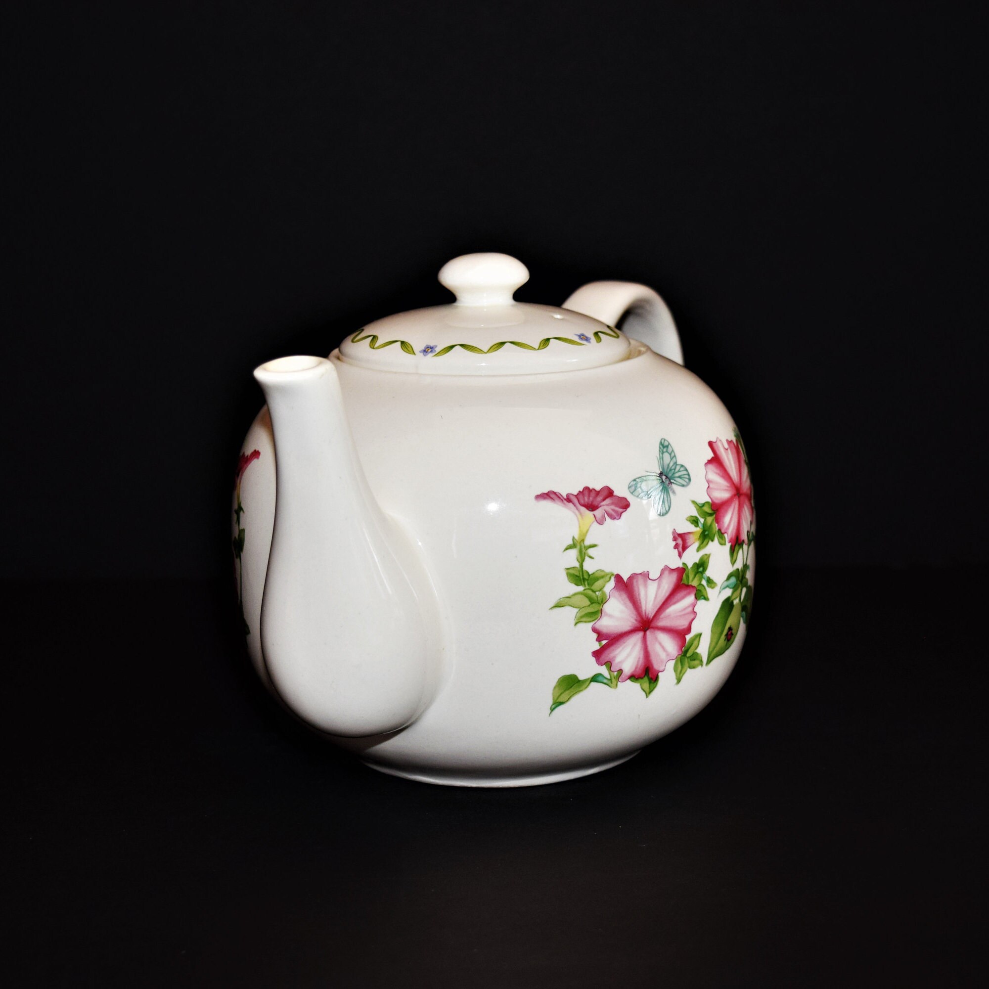 AMC Pottery Windemere Garden Tea Pot/ Morning Glories Etsy