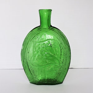 USA Vintage Clevenger Bottle - Green - Eagle- Flag- Patriotic- Antique Glass- Military- Serviceman- Collector- Veteran- Gift for Him- Father