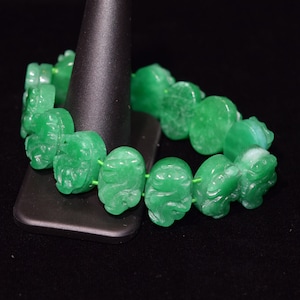 Green Jade Stretch Bracelet- Vintage Jadeite Jewelry