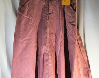 Liz Sport Corduroy Skirt- Mauve- Flared- Size 2 Petites/ New Old Stock 100% Cotton Skirt/ NWT