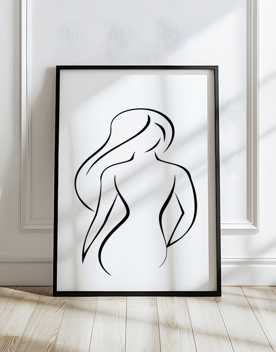 Minimalist Woman Line Art Print Modern Female Silhouette digital minimalist-woman-line-art-print-modern-female-silhouette-digital