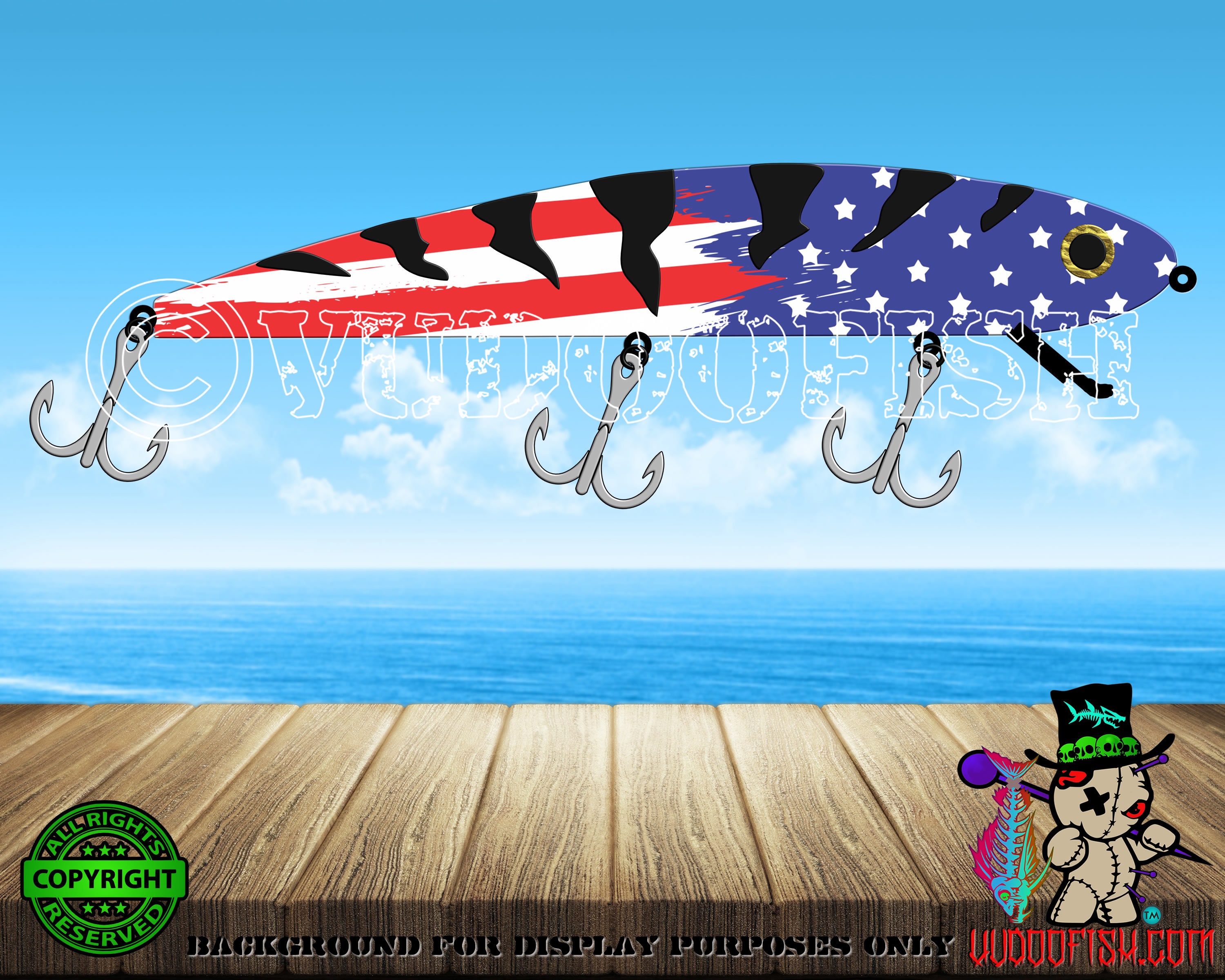 Patriotic American Fishing Lure Sublimation PNG. Digital Etsy