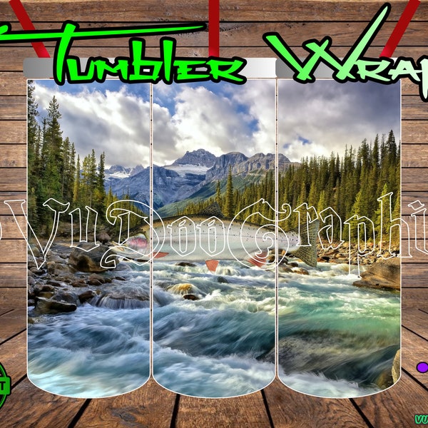 Steelhead River, Tumbler Wrap, digitaal printbestand. #13