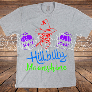 Hillbilly Moonshine SVG Digital Cut or Print files.