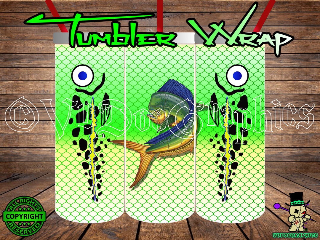 Dorado Fishing Lure Fish Scales Tumbler Wrap Digital Print Etsy