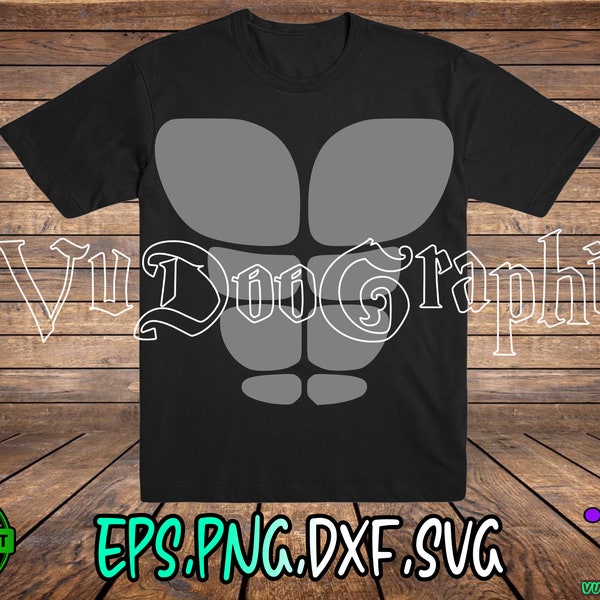 Male 6 Pack Abs Chest. SVG Digital Cut or Print files.